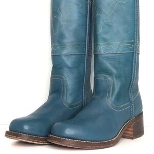 Frye Blue Leather Campus Boots
